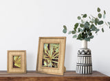 Rattan and Wood Picture Frame - Coastal or Boho Photo Frame For 8"x10" Photos - Tabletop Stand and Wall Mount Fairwood Way