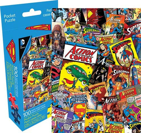 Aquarius DC Comics Superman Collage 100 Piece Adult Pocket Jigsaw Puzzle AQUARIUS