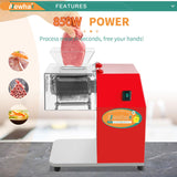 Newhai 850W Meat Cutter Machine, Commercial Meat Cutting Machine 5mm/0.2inch Heavy Duty, Stainless Steel Meat Slicer Shredder Restaurant, for Boneless Meat Soft Vegetables Newhai
