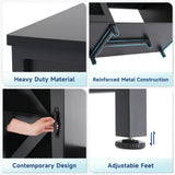 Verano 55-75 Gallon Aquarium Stand with Storage Cabinet, Fish Tank Stand with Power Outlets & LED Light, Wooden Turtle Tank 52 inch x 19.7-inch Desktop, Heavy Duty Metal Frame,1100LBS Capacity (Black) Verano Garden