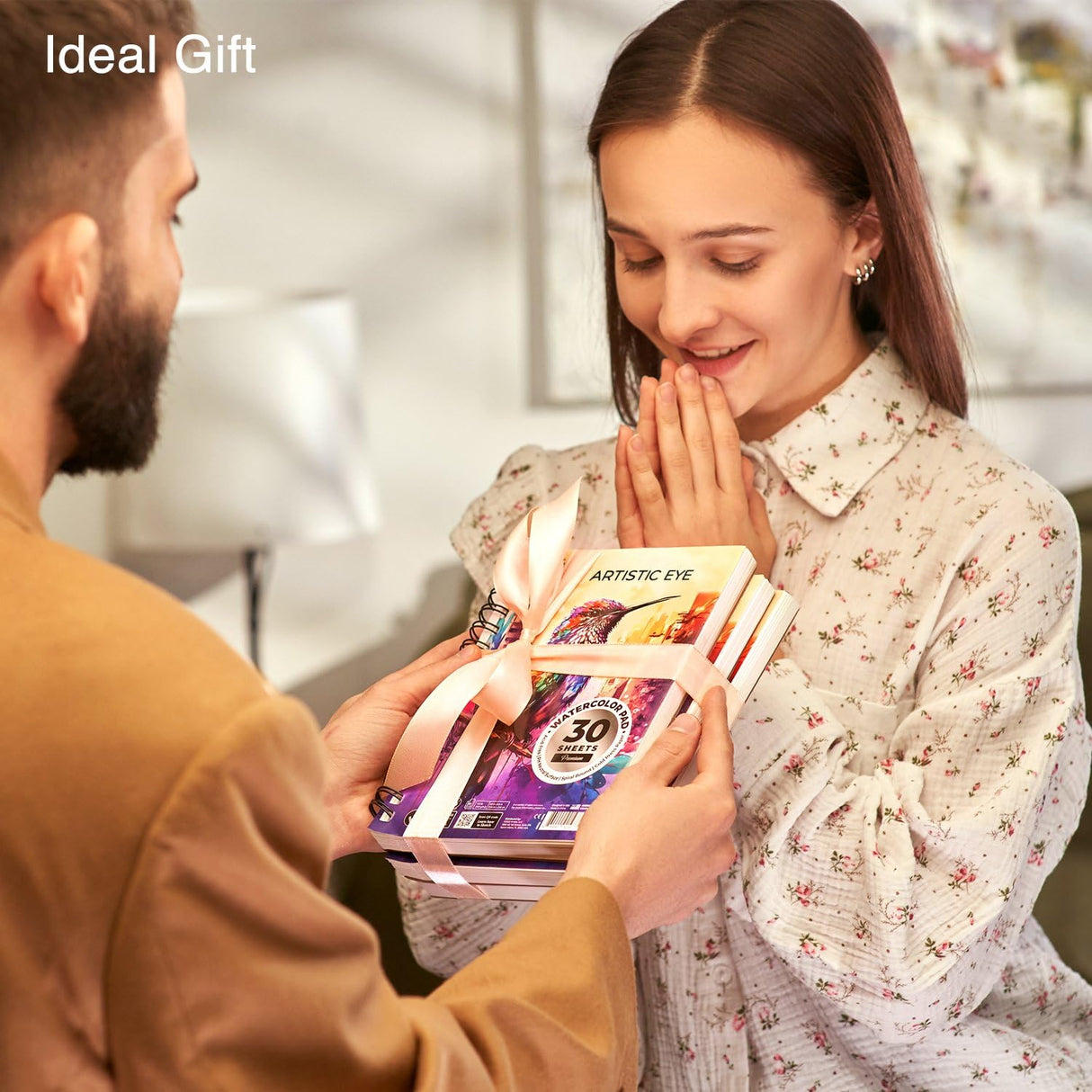 ARTISTIC EYE 5.5x8.5 Premium Watercolor Pads, Pack of 3 (90 Sheets), Spiral Bound, 140lb (300gsm), Acid-Free Paper, Perfect for Most Wet & Dry Media, Ideal for Beginners, Artists & Professionals ARTISTIC EYE