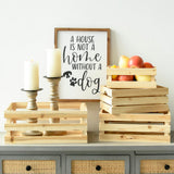 UPPER DECOR Large Wooden Crates Unfinished Set of 4 Decorative Storage Box with Handles, Rustic Farmhouse Wooden Crates for Display, Living Room Container Basket Box for Kitchen, Pantry, Bedroom UPPER DECOR