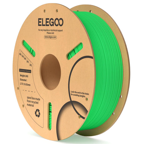 ELEGOO PLA Filament 1.75mm Neon Green 1KG, 3D Printer Filament Dimensional Accuracy +/- 0.02mm, 1kg Cardboard Spool(2.2lbs) 3D Printing Filament Fits for Most FDM 3D Printers ELEGOO