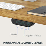 FLEXISPOT E6 Max Solid Wood Dual Motor 3 Stages Standing Desk 63x24 Inch Whole-Piece Rubber Wood Electric Height Adjustable Stand Up Desk Large Load Capacity (Black Frame + Solid Wood Desktop) FLEXISPOT
