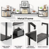 DEMEGA Wall Mounted Bookshelves, 80″ Floating Shelves for Wall, 8-Tier Wooden Hanging Bookshelf, Easy Installation Book Organizer for Home Office, Living Room, and Bedroom DEMEGA