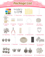 DIY Make Your Own Clay Jewelry Dish Craft Kit for Girls - Jewelry Dish Making Kit, w/24 Color Polymer Clay, 7 Circle Cutters, Rollers,212 pcs Earring Making Tools Arts and Crafts for Kids Ages 8+ Gleamkid