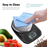 NUTRI FIT Digital Food Scale Small Kitchen Scales Weight in Grams and OZ for Cooking Baking Weight Loss, Stainless Steel Tare & Backlit LCD Display, Black NUTRI FIT