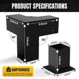 ZEKOO Pergola Brackets Kit 4x4 Gazebo Brackets Heavy Duty Black Powder-Coated 3-Way Right Angle Corner Brackets with Post Bases Pergola kit for Outdoor Pergola Gazebo Patio Garden ZEKOO