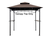 APEX GARDEN Replacement Canopy Top CAN ONLY FIT for Model #L-GG001PST-F 5' X 8' Brown Double Tiered Canopy Grill BBQ Gazebo (Top Only) (Brown) APEX GARDEN