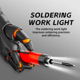 Cordless USB Rechargeable Portable Soldering Iron, Digital adjustable display screen, Heating Core, Soldering Iron Cord, Rosin, Soldering Iron Stand, Storage Case MEAKEST