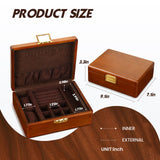 LIBOLXSP Solid Walnut Wood Jewelry Box with Lock,2 Layer Velvet Lined for Earrings Rings Necklaces Bracelets Watches,Both Style and Security, for Men Women,Vintage Brown LIBOLXSP