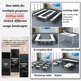 Conference Table Folding Conference Table, Conference Rooms Training Rooms Flip Top Mobile Training Table, Mobile Training Seminar Table with Caster Wheels, Suitable Suitable for Offices, Classrooms HSHBDDM
