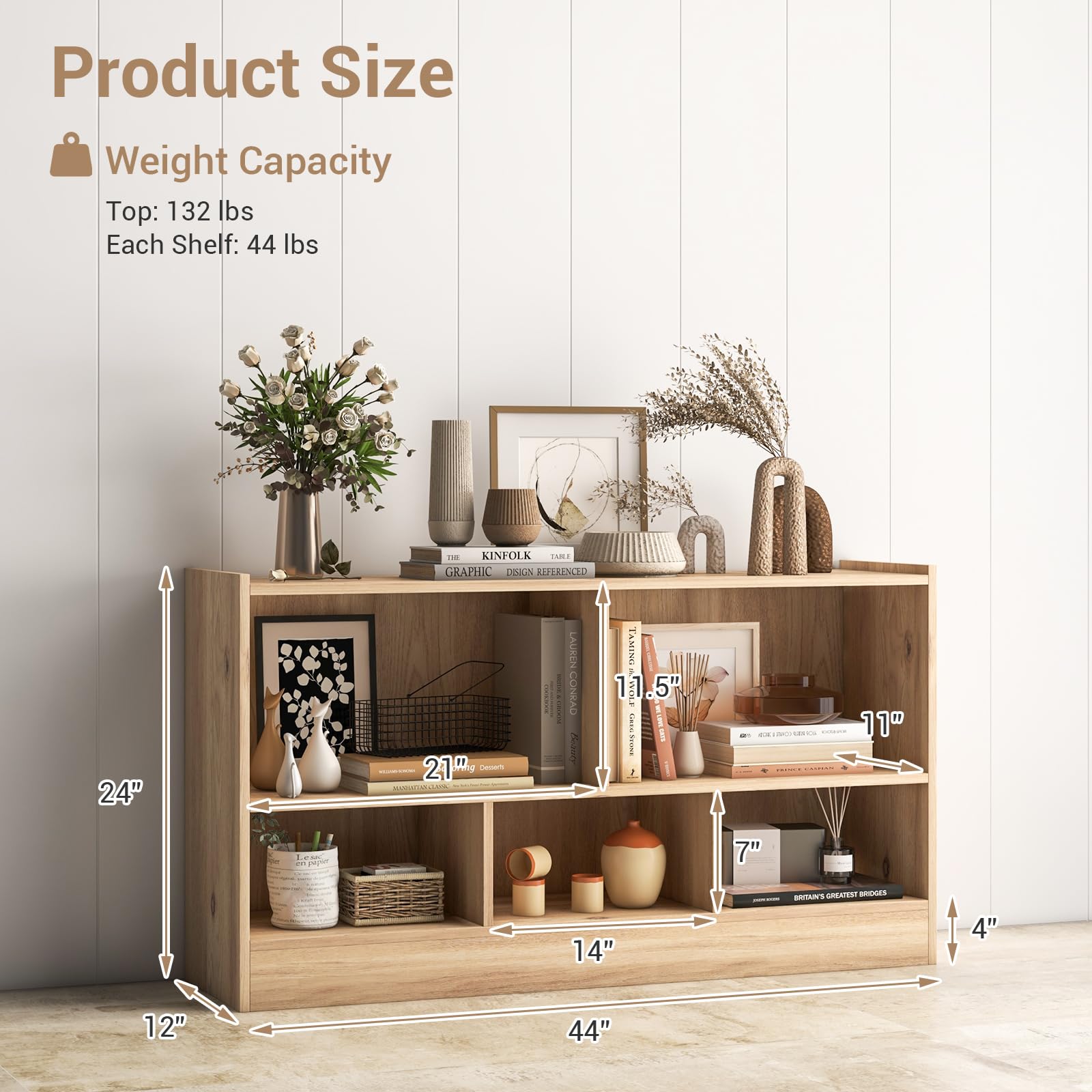 Multi-functional 5 Cube Open Shelf Bookcase with Natural Finish for Versatile Storage - WoodArtSupply