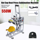 Hat Press Heat Machine, Commercial Caps Hat Heat Press Transfer Machine Semi-Auto Magnetic Digital Press, American Standard 110V Small Label Stamping Machine Heat Press Machine for Caps Genseino
