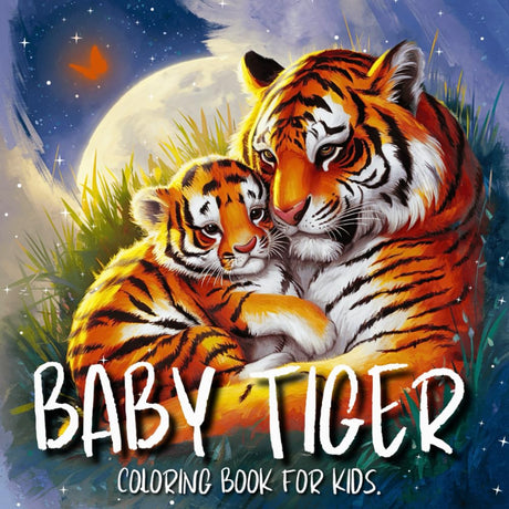 Baby Tiger Coloring Book For Kids: 45 Fun And Cute Tiger Animal Coloring Pages For Boys And Girls Who Loves Tigers Majosta