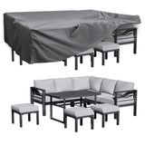 AECOJOY Aluminum Patio Furniture Set with Waterproof Cover, Modern Outdoor Patio Furniture, Outdoor Conversation Table and Chair Sets for Lawn, Backyard, and Deck with Light Grey Cushions AECOJOY