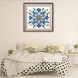 BYGFHLYW 5D Crystal Art Diamond Painting Kits for Adults, Elegant Blue Mandala Flower Diamond Art Kits for Adults Beginner, DIY Diamonds Dot Gem Painting for Home Wall Decor 11.8x11.8inch BYGFHLYW