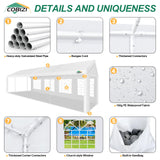 COBIZI 10x30FT Party Tent Heavy Duty White Event Shelter Outdoor Wedding Gazebo Canopy Tent for Parties Carport BBQ Commercial with Removable Sidewall Windows, Powder Coating (Better Than Galvanized) COBIZI