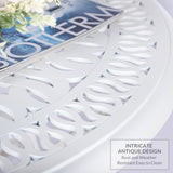 VIVIJASON 5-Piece Patio Furniture Dining Set, All-Weather White Cast Aluminum Outdoor Conversation Set, Include 4 Cushioned Chairs and a 35.4" Round Table w/Umbrella Hole for Balcony Lawn Garden VIVIJASON