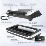 Commercial Food Vacuum Sealer Machine, 230 Watts Food Sealer Vacuum Sealer for Food with Double Heat Seal, Easy Lock Handle, 12 Functions, 1 Roll and 10 Pre-cut Bags, Progress Display OidoZac