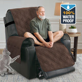 H.VERSAILTEX 100% Waterproof Recliner Chair Cover Non-Slip Reclining Cover for Electric Power Lift Recliner Chair Washable Reclining Chair/Furniture Protector for Kids, Pets,Brown/Beige H.VERSAILTEX