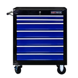 nifoti 7 Drawers Tool Cart on Wheels,Multifunctional Rolling Tool Chest Tool Storage,Drawers Rolling Tool Trolley Organizer Tool Case for Garage, Warehouse, Workshop, Repair Shop (Black+Blue) nifoti