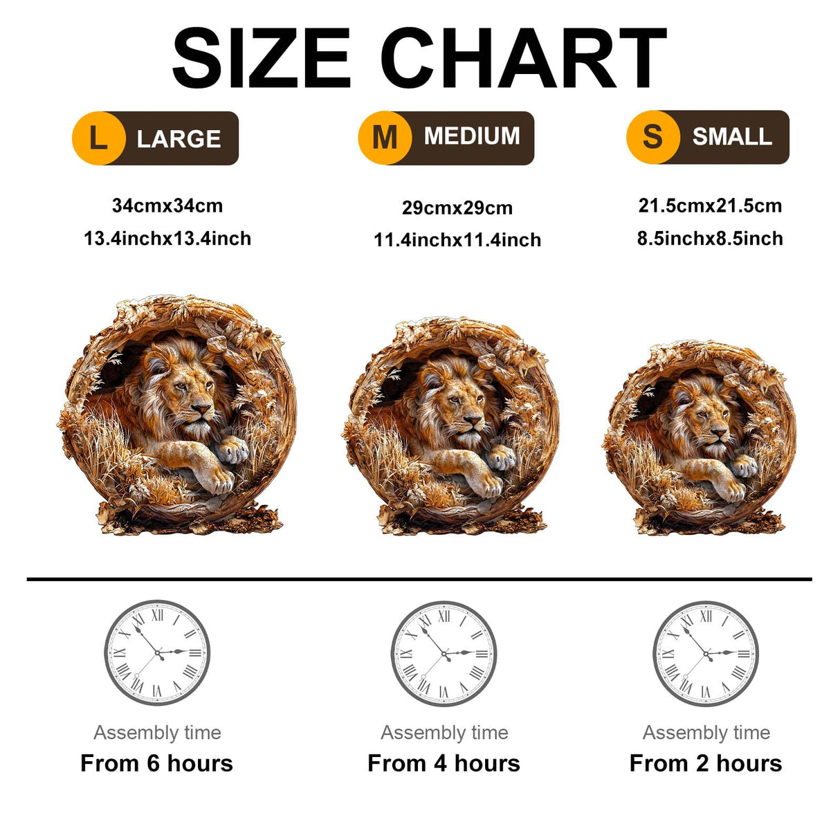 KAAYEE Wooden Puzzles for Adults, 3D Vision Effect Lion King Wooden Jigsaw Puzzles 200 PCS Unique Shape Advanced Wood Puzzle Adult, 3D Effect Flat Puzzle Birthday Gifts Family Game (M-11.4 * 11.4in) KAAYEE