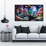 LWZAYS 5D Large Diamond Painting Kits for Adults, Landscape Diamond Art Painting Kit, DIY Full Drill Crystal Rhinestone Moon Arts and Crafts for Home Wall Decor 27.5 X 15.7inch LWZAYS