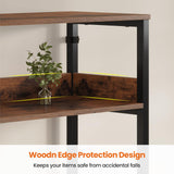 HAUOMS Bookshelf with 8 Fabric Drawers, 7-Tier Bookcase with Baffles Display Shelves, Industrial Large Book Shelf for Living Room Home Office, Rustic Brown HAUOMS