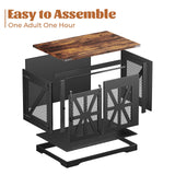 VOPEAK Farmhouse Dog Crate Furniture, Heavy Duty Large Dog Crate for Medium Large Dogs, XL Dog Crate Dog Kennel Indoor with Double Doors, Chew Resistant End Table for Bedroom Living Room, Black VOPEAK