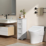 Gizoon 33" Freestanding Small Bathroom Storage Cabinet with 4 Drawers in White Gizoon