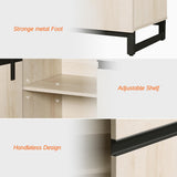 WAMPAT Modern TV Stand for TVs Up to 110 Inch, 3 in 1 Wood Entertainment Center Console Table With Adjustable Shelves and Metal Base for Living Room, Bedroom, Light Oak WAMPAT