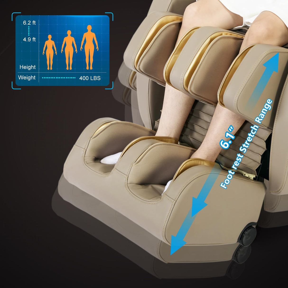 Artist hand Massage Chair Full Body, Zero Gravity Massage Chair SL-Track Shiatsu Massage Recliner Chair with 12 Modes, Bluetooth Speakers, Body Scan, Heating, Foot Roller, AI Control, Airbags, Khaki Artist hand