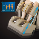 Artist hand Massage Chair Full Body, Zero Gravity Massage Chair SL-Track Shiatsu Massage Recliner Chair with 12 Modes, Bluetooth Speakers, Body Scan, Heating, Foot Roller, AI Control, Airbags, Khaki Artist hand