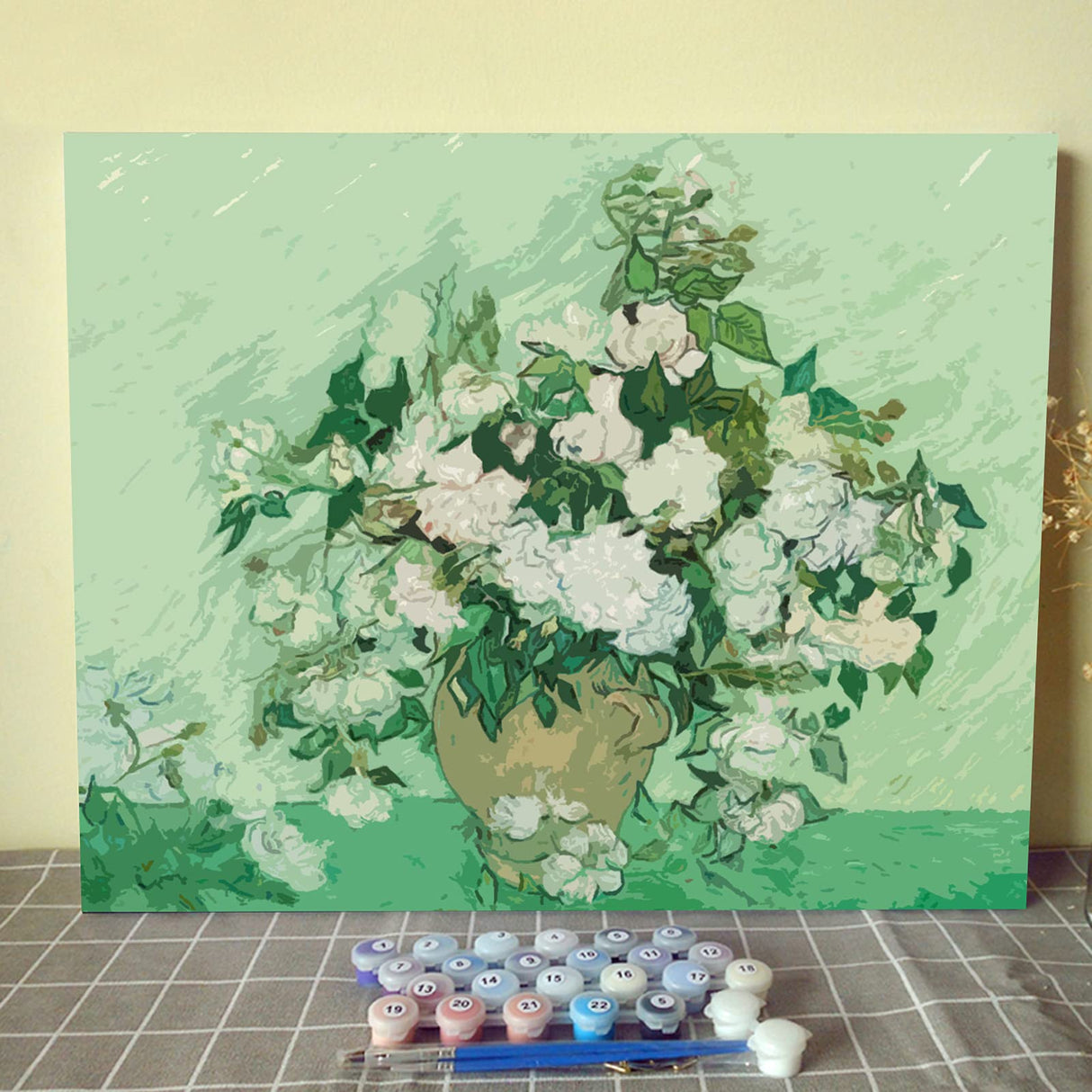 Vincent Van Gogh Masterpiece Series Paint by Numbers for Adults by Tococoo, DIY Adult Paint by Number Kits for Beginners on Canvas Rolled 16"x 20" Unframed (Van Gogh Roses) Tucocoo