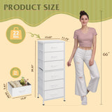 WLIVE White Tall Dresser for Bedroom, 6 Drawer Dressers & Chests of Drawers, Fabric Dresser for Closet, Living Room, Night Stand with Metal Frame, Storage Tower with Fabric Bins, Wood Top WLIVE