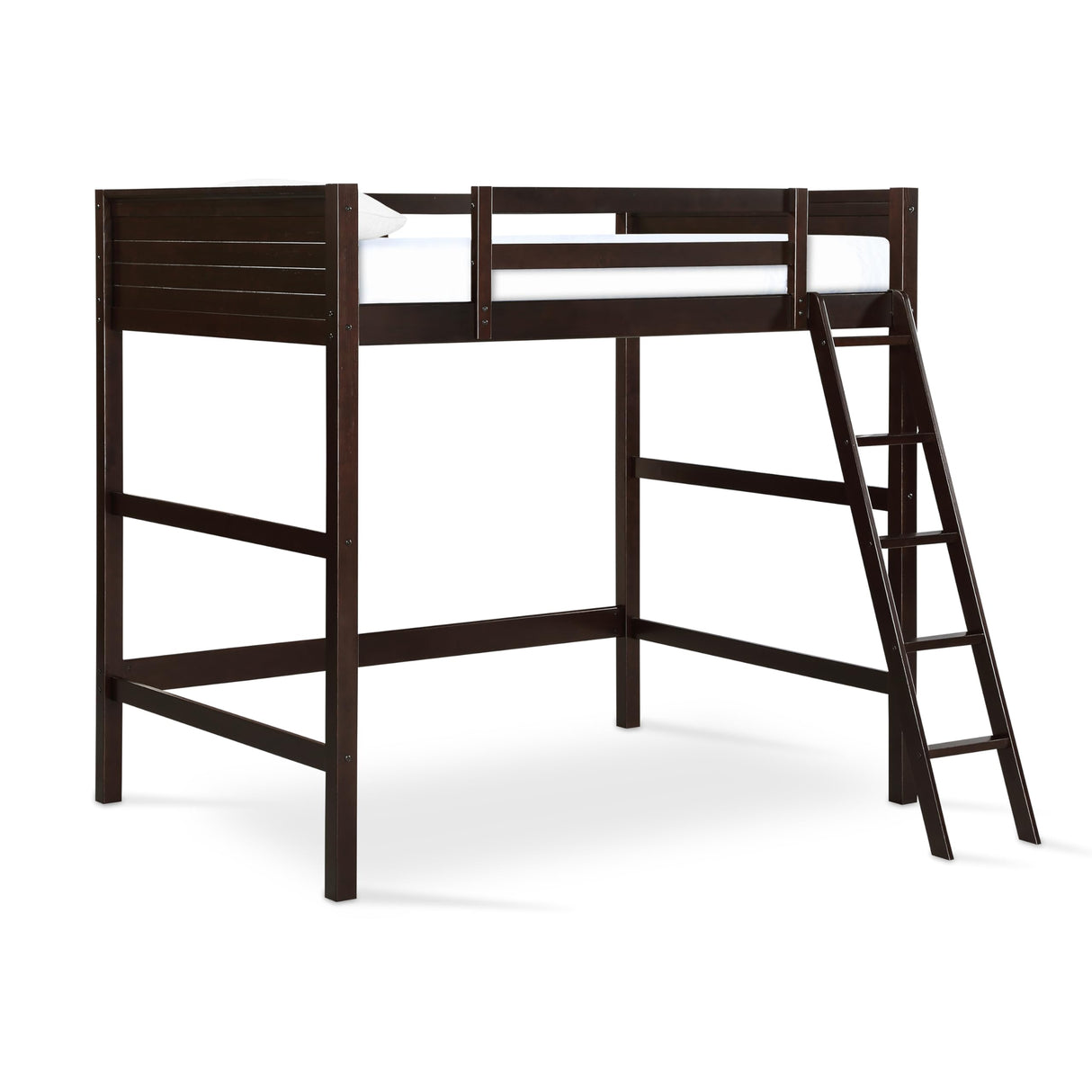 DHP Denver Espresso Full Size Loft Bed with Spacious Under-Bed Area DHP