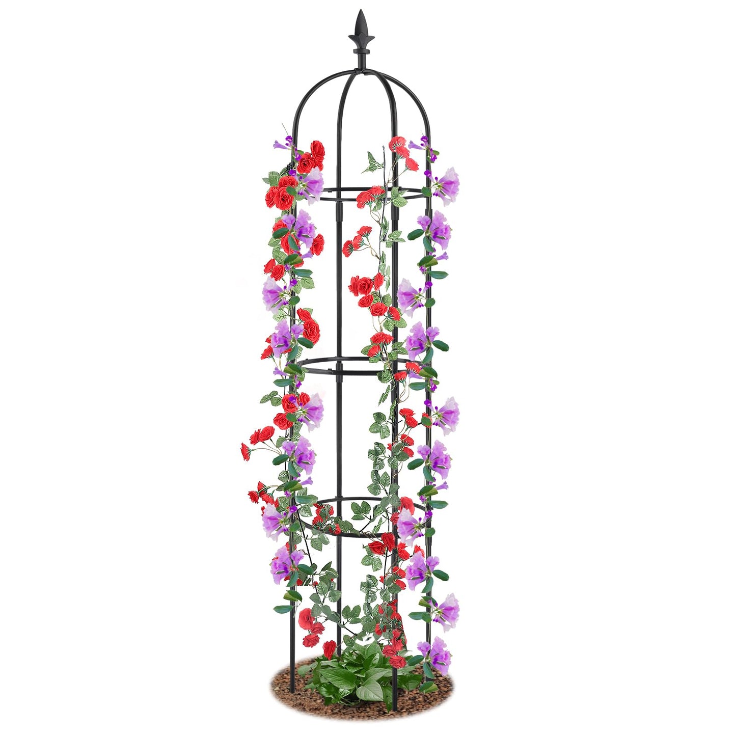 Garden Trellis for Climbing Plants Tower Obelisk Garden Trellis 6ft Tall Plant Support Vine Supports Plant Tower for Climbing Vines and Flowers Stands 1 Pack