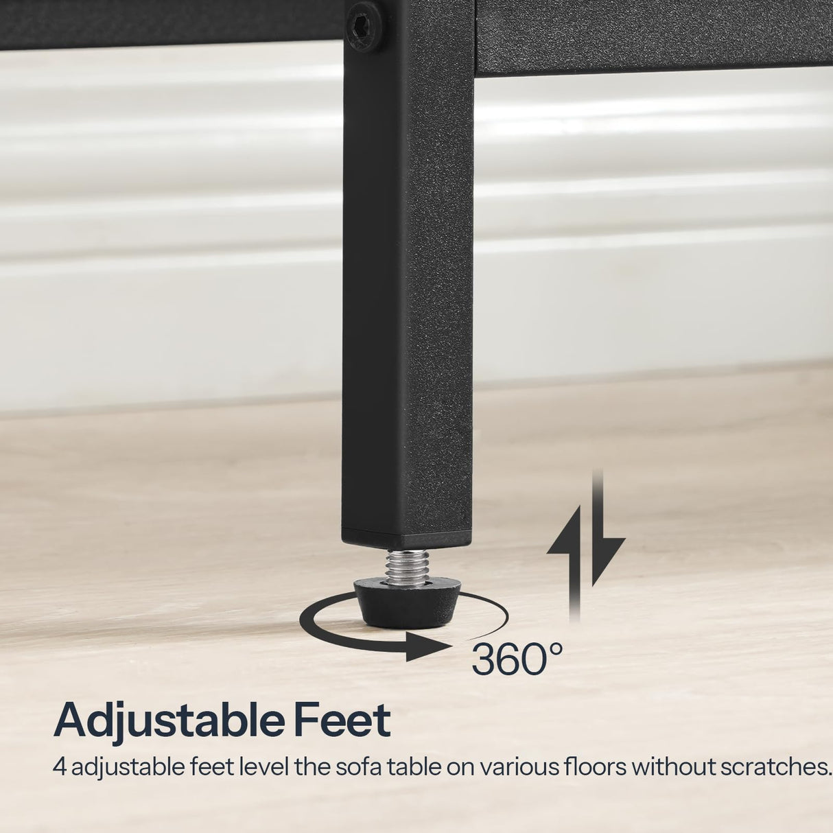 HOOBRO Console Table, Narrow Side Table, Sofa Table, 4-Tier Industrial Hallway Table with Metal Mesh Shelf and Adjustable Feet, for Entryway, Living Room, Hallway, Greige and Black BG79XG01 HOOBRO