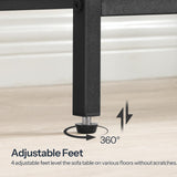 HOOBRO Console Table, Narrow Side Table, Sofa Table, 4-Tier Industrial Hallway Table with Metal Mesh Shelf and Adjustable Feet, for Entryway, Living Room, Hallway, Greige and Black BG79XG01 HOOBRO