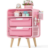 SYKIARIOL Pink Nightstand,Cute End Table with Storage Drawer,Kids Nightstand for Bedroom Furniture,Bedside Table Small Pink Desk Coffee Table for Living Room, Dorm,Office SYKIARIOL