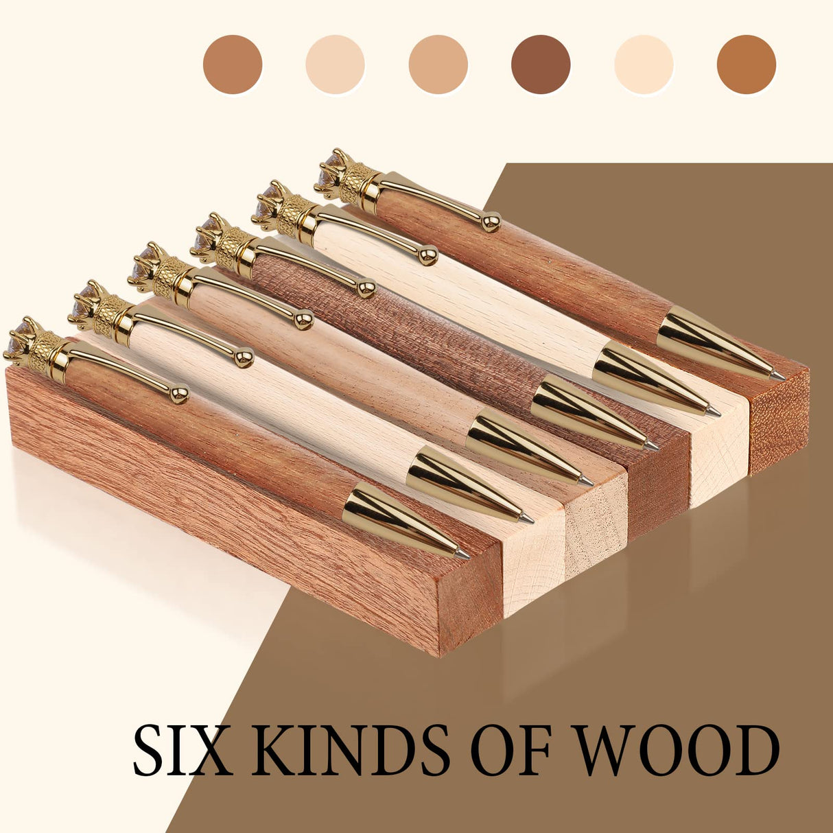 30 Pieces Exotic Wood Pen Blanks Pen Turning Supplies, Black Walnut, Hard Maple, Beech, Sapele, Cherry, and Merbau DIY Crafts Pen Turning Kit for DIY Crafts,5 x 3/4 x 3/4 Inches Yookeer