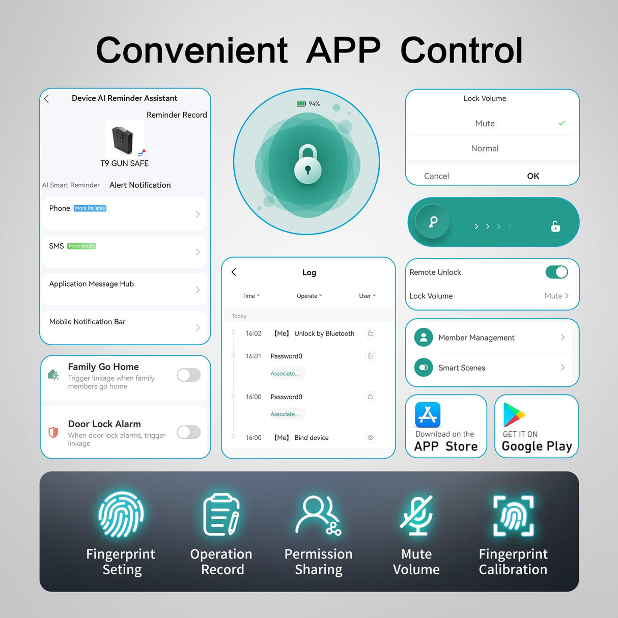 DwlSpce Gun safe, Biometric Gun Safe for Handgun, 4 Ways Quick Access with Fingerprint, PIN Code, Key, APP, Auto Sliding Mounted Bedside Pistol Safe for Car, Truck, Desk, Nightstand, Wall, Dresser DwlSpce