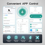 DwlSpce Gun safe, Biometric Gun Safe for Handgun, 4 Ways Quick Access with Fingerprint, PIN Code, Key, APP, Auto Sliding Mounted Bedside Pistol Safe for Car, Truck, Desk, Nightstand, Wall, Dresser DwlSpce