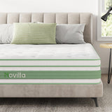 Novilla King Mattress 12 Inch, King Size Hybrid Mattress in a Box with Pocket Coils & High Density Gel Foam for a Cozy Sleep, Medium Firm King Mattresses Novilla
