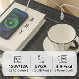 Fultyle Black Nightstand with Charging Station, Mid Cetury Modern Nightstand with Drawers, Fluted End Side Table Living Room for Bedroom and Small Space with Solid Wood (Black) Fultyle