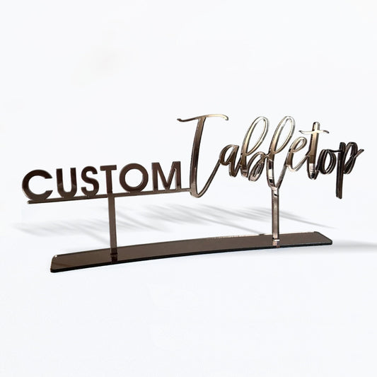 Your Custom Text Here Tabletop Sign Hashtag Personalized Wedding Calligraphy Laser Cut Acrylic Freestanding Sweetheart Table Decorations Desert Sign Party Welcome Wood Tag Home Decor Guestboo - WoodArtSupply