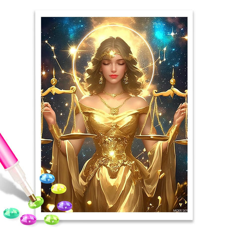 MOER SKY Libra Constellation Diamond Painting Kits for Adults, DIY 5D Constellations Diamond Art Full Drill for Adult, for Beginner Home Wall Decor Gift 12x16 Inch MOER SKY