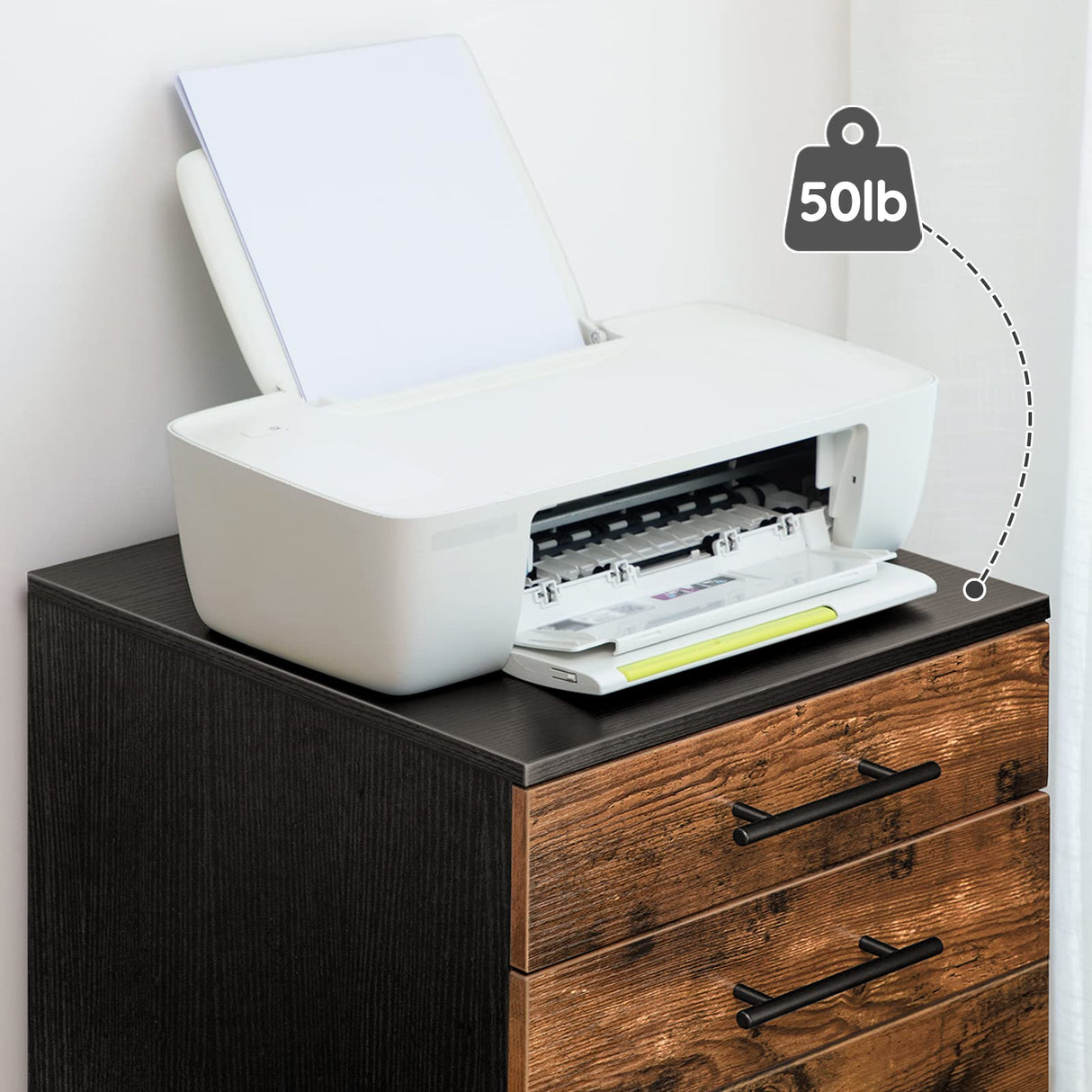 HOOBRO 5-Drawer Chest, File Cabinet, Wooden File Cabinet, Office Cabinet with Drawers, Storage Cabinet for Makeup, for Home Office, Study, Easy Assembly, Rustic Brown BF05WJ01 HOOBRO