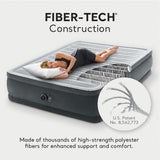 Intex Dura-Beam Deluxe Comfort-Plush Elevated Air Mattress: Fiber-Tech – Queen Size – Built-in Electric Pump – 18in Bed Height – 600lb Weight Capacity Intex